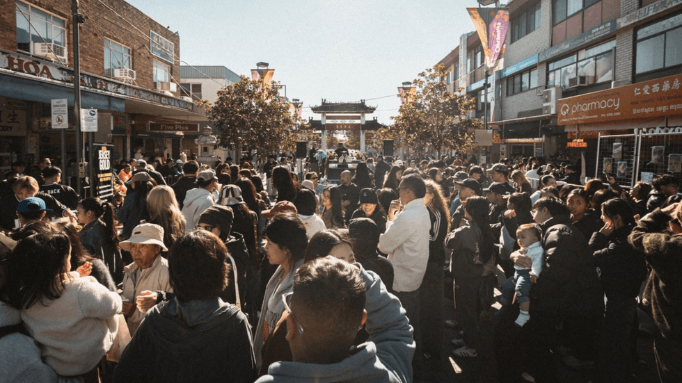 A crowd of people outdoors