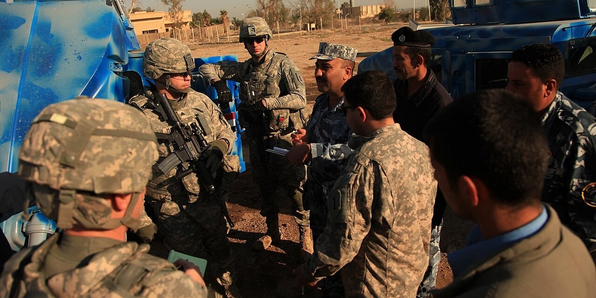 A group of military people