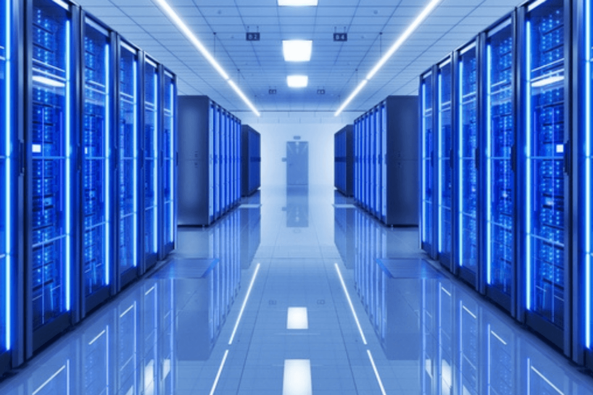 A long corridor filled with data servers