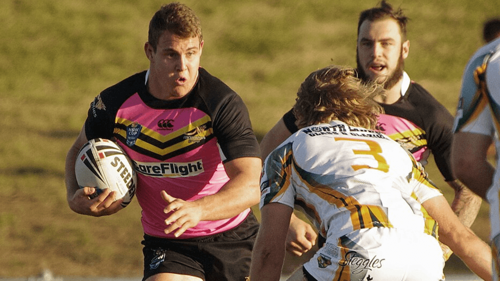 A man playing football