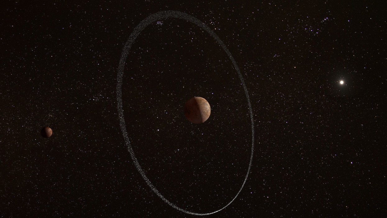 A planet surrounded by a ring