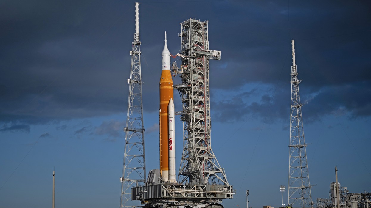 A rocket on the launch pad