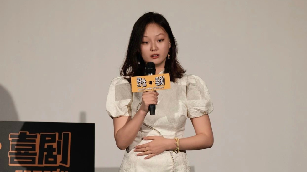A young woman on stage 