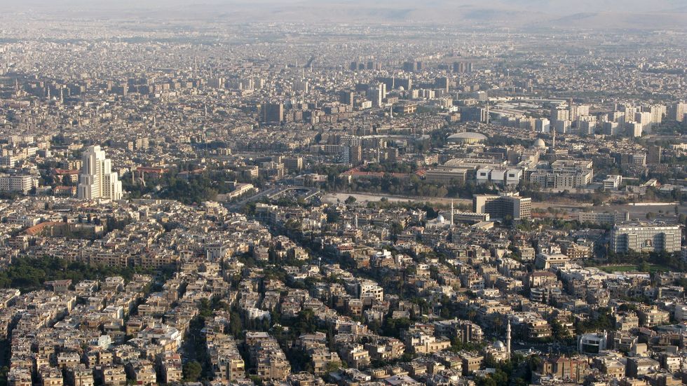 An aerial view of Damascus city