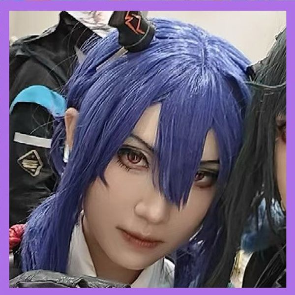 An inset of a young purple-haired Asian woman dressed in anime cosplay, set against a colourful animated anime expo poster background