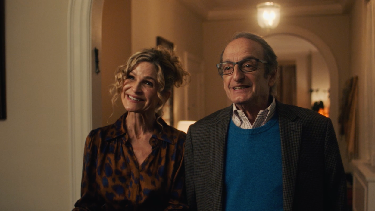 An older couple smiling