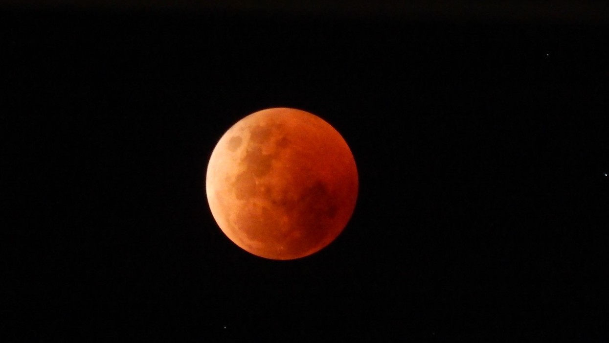 An orange coloured moon