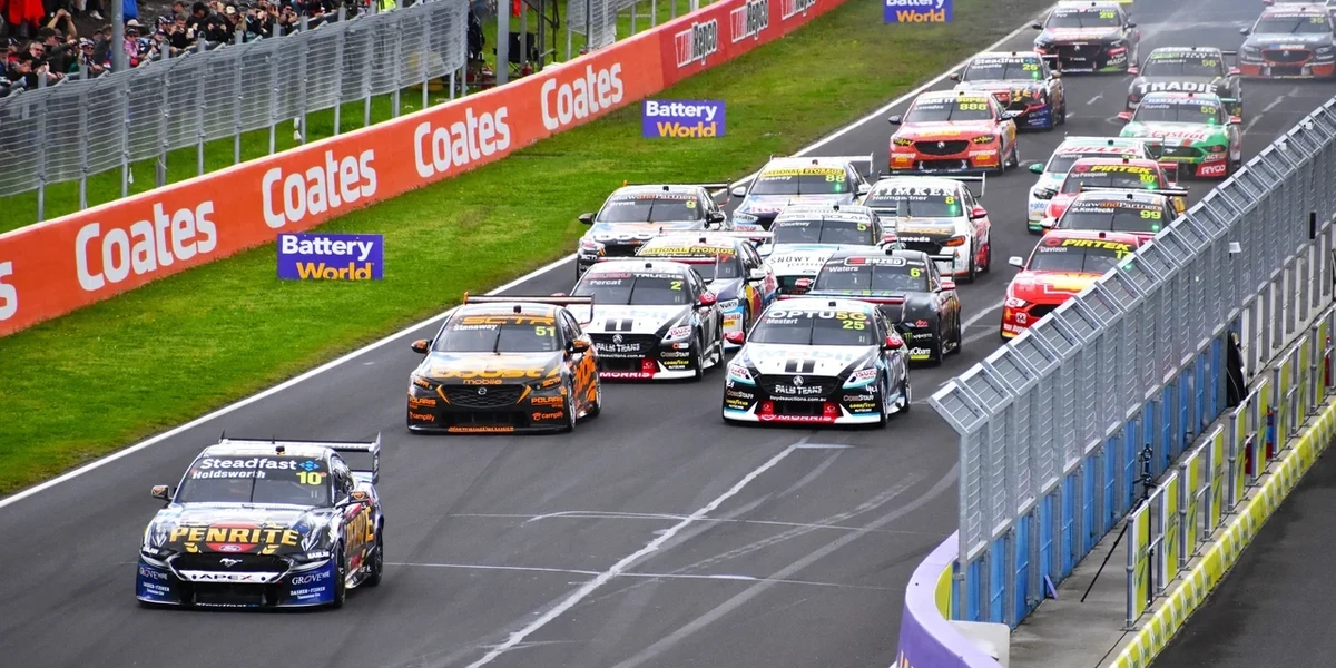 Cars on a racetrack