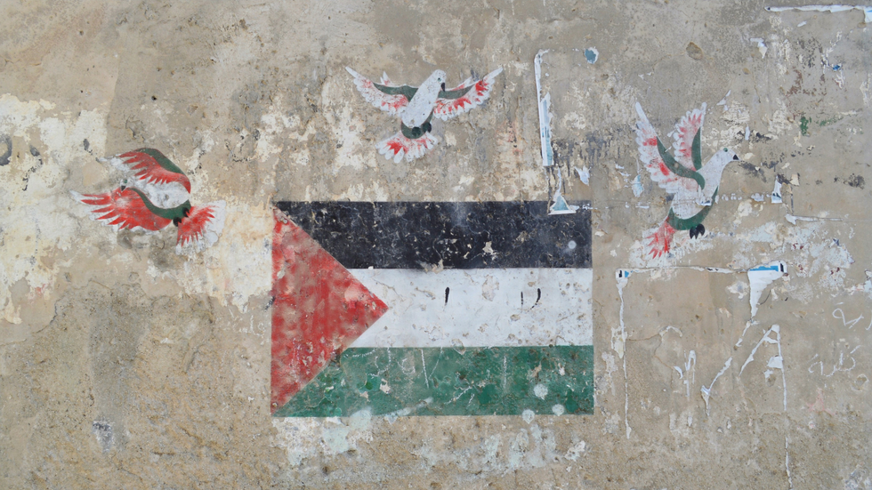 flag painted on a wall