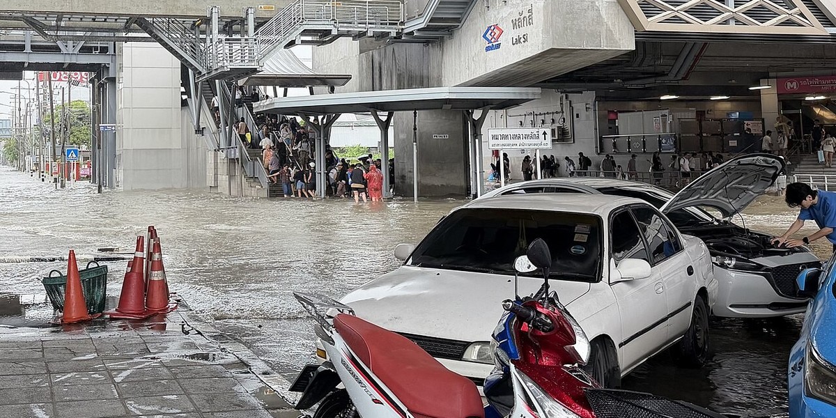Floodwater in city