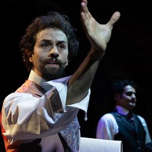 Montage of images from the Queensland Theatre production of Bernhardt/Hamlet.