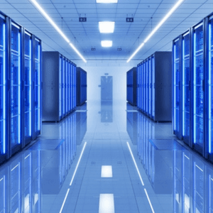 A long corridor filled with data servers