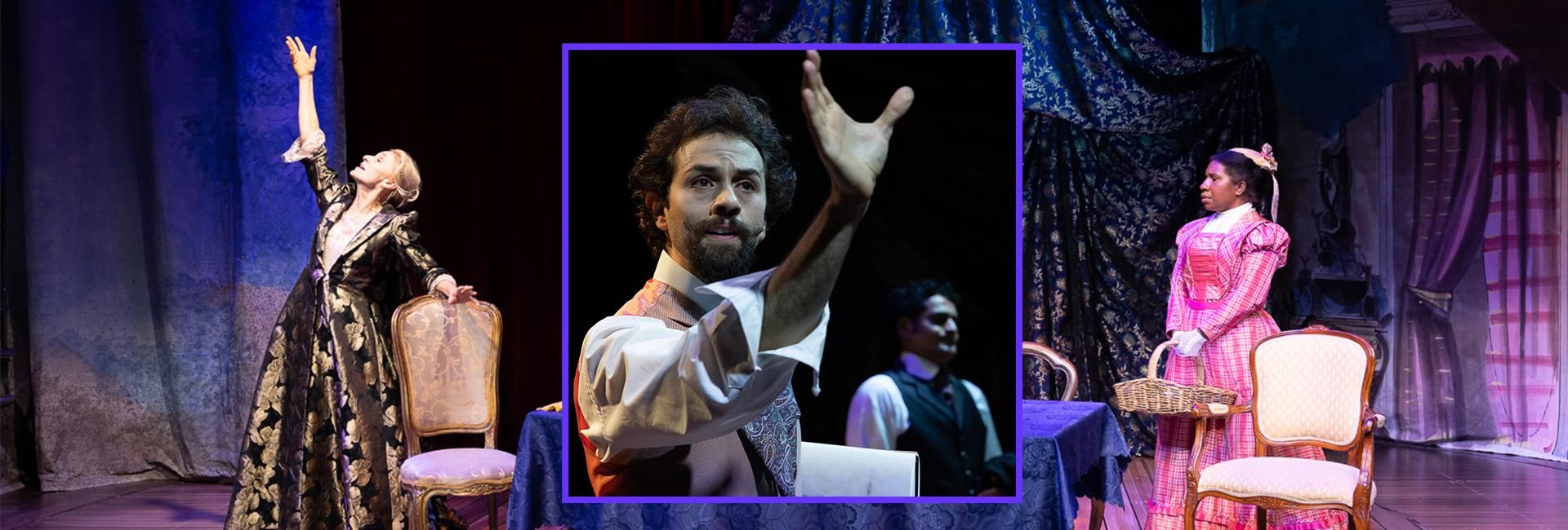 Montage of images from the Queensland Theatre production of Bernhardt/Hamlet.