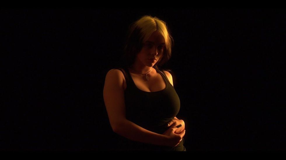 Screenshot of Billie Eilish in her short film Not My Responsibility.