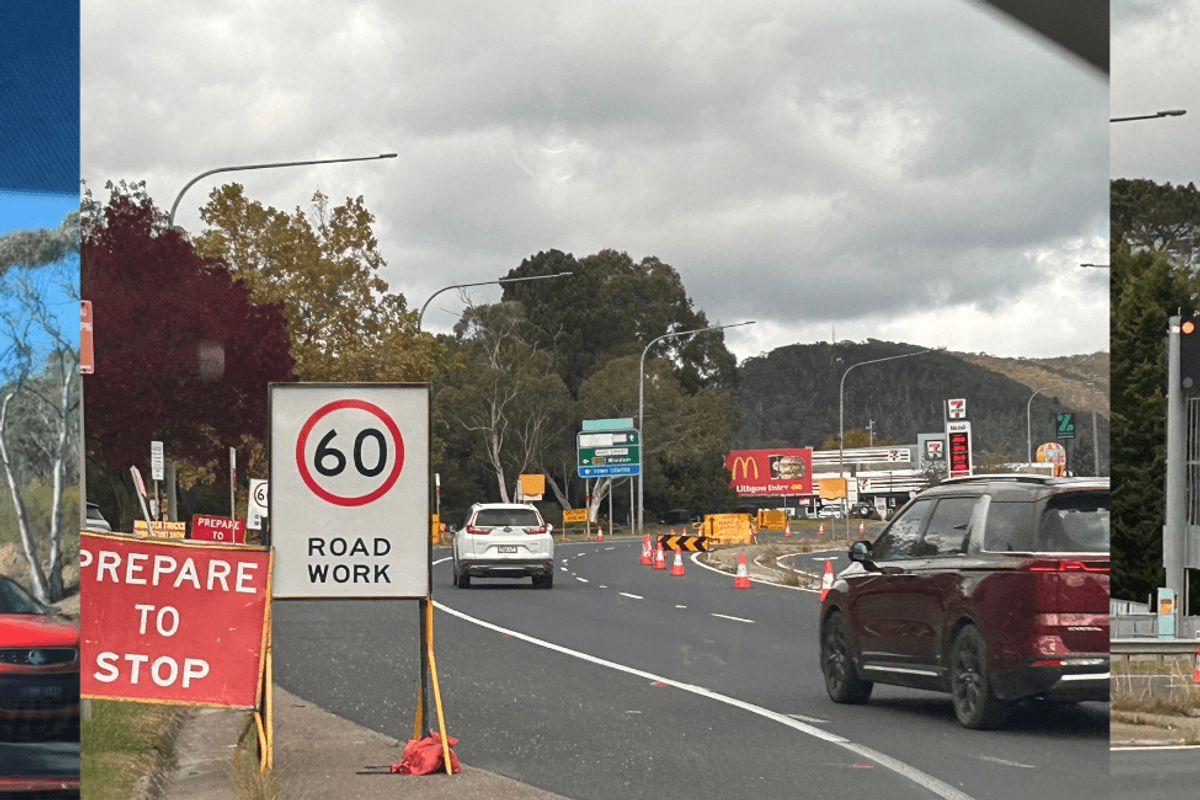 Three images of disrupted traffic