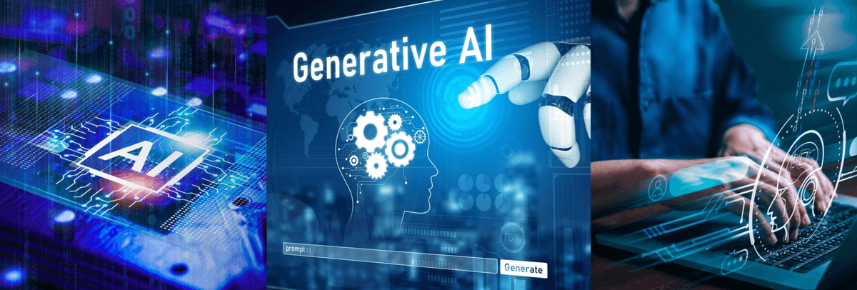 Triptych of AI graphics 