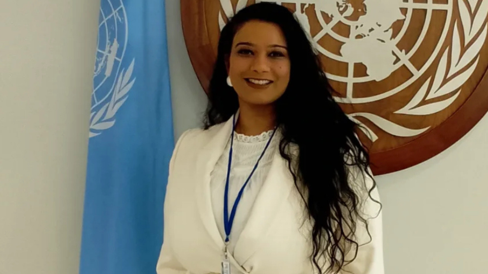 woman standing in the UN headquarters